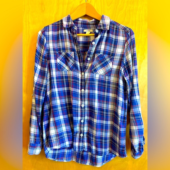 Plaid button down XS super soft fabric - Picture 1 of 4